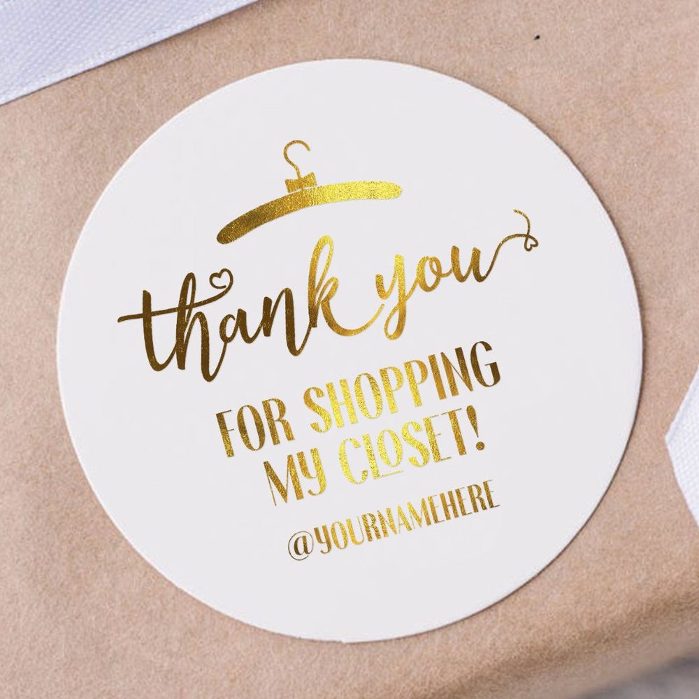 Thank You For Shopping My Closet! Stickers & Labels with your custom text